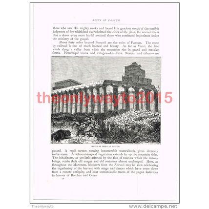 Temple of Vesta, Paestum, Italy, Book Illustration (Print), c1891