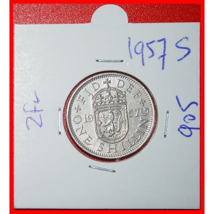 Ⰶ SCOTTISH CREST (1954-1970): GREAT BRITAIN★1 SHILLING 1957★LOW START★NO RESERVE