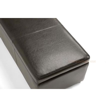 Modern Brown Or Black Leather Storage Ottoman Bench Foot Stool Designer New
