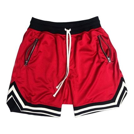 Mens Mesh Breathable Sports Shorts Gym Fitness Running Basketball Zip Pocket