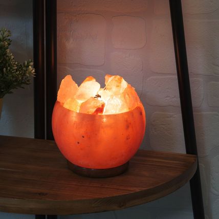 Himalayan Rock Salt Fire Basket Lamp 14.5 CM Light Home Decor Gift