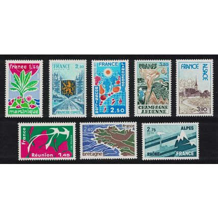 France Birds Flowers Regions of France 8v 1977 MNH SG#2150-2157 Sc#1507-1514