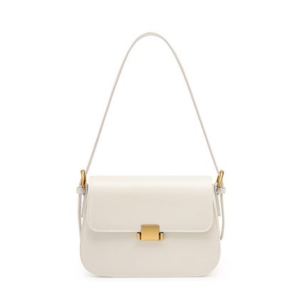 Women Genuine Leather Hobo Bags Tote Handbag White