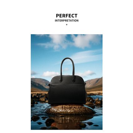 Genuine Leather Women Shoulder Handbags Beach Bag Black