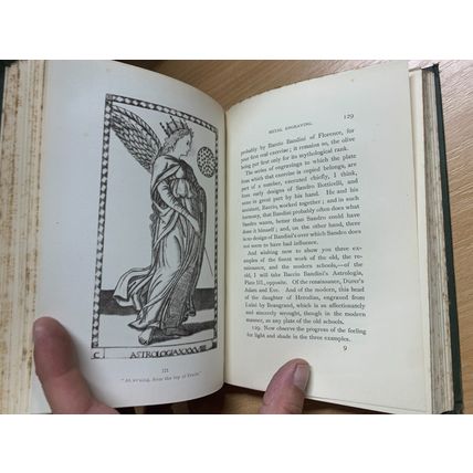 1890 JOHN RUSKIN "ARIADNE FLORENTINA" WOOD & METAL ENGRAVING ANTIQUE BOOK (P4)
