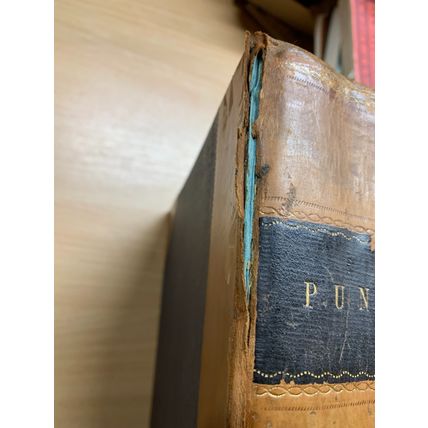 1904 PUNCH MAGAZINE BOUND VOLUMES HEAVY 2.9kg LEATHER ANTIQUE BOOK (P14)