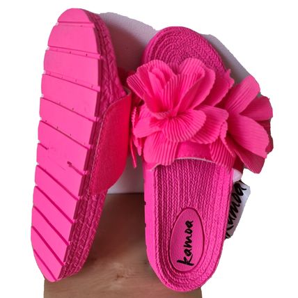 Kamoa Pink Flowers Summer Beach Sliders Shoes Sandals 40 / 7 UK