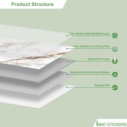 Marble Peel and Stick Waterproof Wall Paneling, 118" X 47" Calacatta Gold Glossy