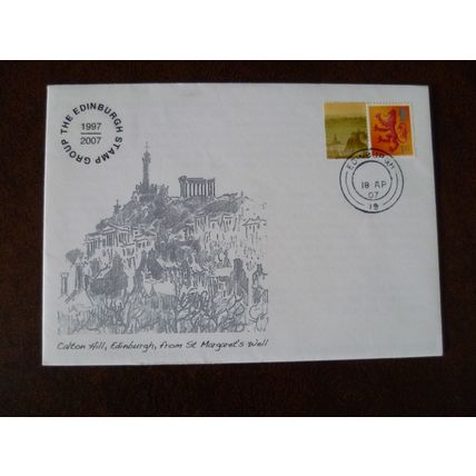 2007 GB The Edinburgh Stamp Group 1997-2007 illustrated cover SGS110 Calton Hill
