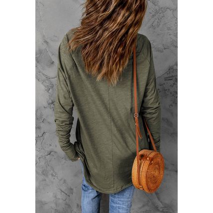 Green Merry Christmas Trees Thumbhole Sleeve Graphic Tee