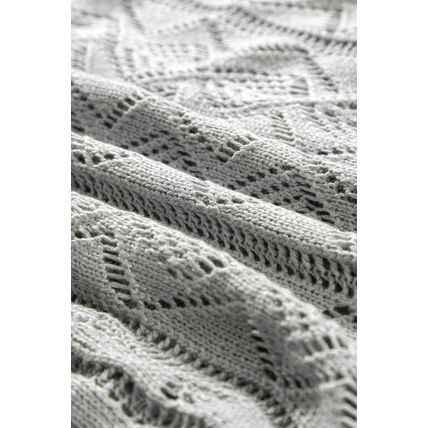 Gray Hollow Out Buttons Front Long Cardigan