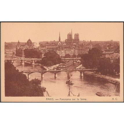 Panorama sur la Seine, Paris, 1940 - Abeille CPSM