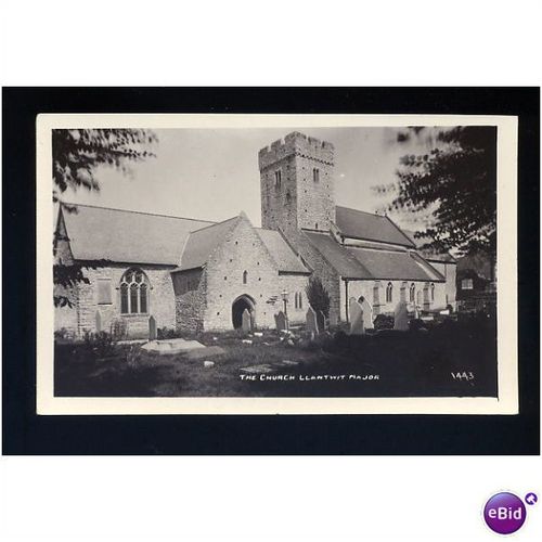 Wales LLANWIT MAJOR Church Postcard (1443)