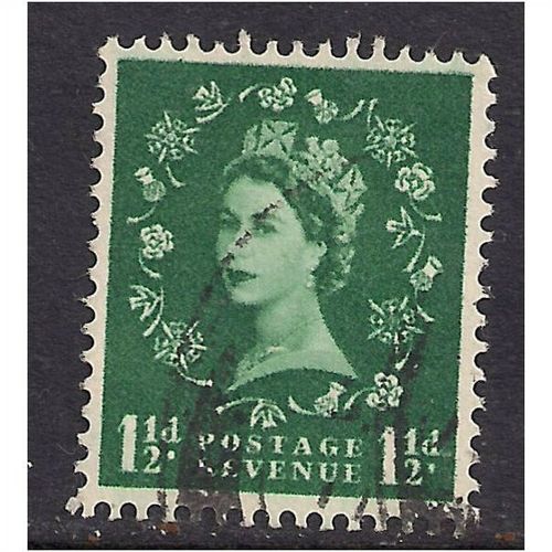 GB 1955 - 58 QE2 1 1/2d Green Wilding SG 542 WMK 165.(E692 )