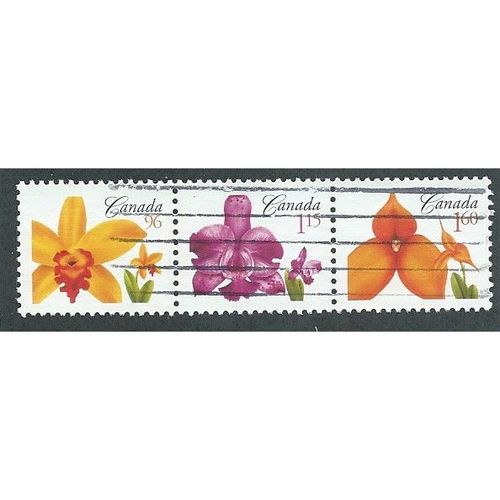 CAN 2007 'STRIP OF 3 'FLOWERS' (EX M/S) FINE USED (EBID38-275)