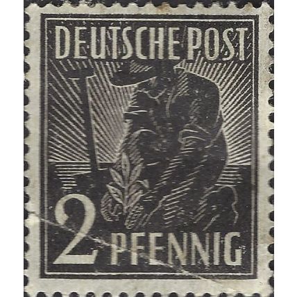 GERMANY, Allied Control Council Issue, planting, black 1940, 2pf