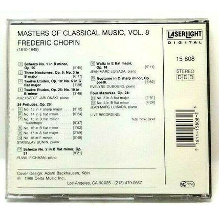 Masters Of Classical Music: Vol. 8 Chopin Krzysztof Jablonski, Piano Audio CD