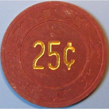 Mississippi Belle II. 25¢ Casino Chip. Clinton, IA. M27.