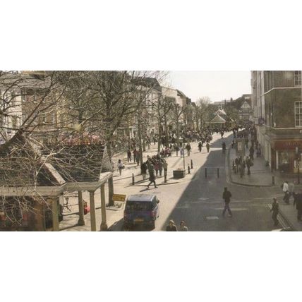 Parliament Street York on Diverted Traffic Day York Postcard