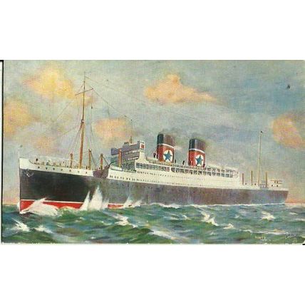 Blue Star Line SS ANDALUCIA STAR Company Postcard by Tuck