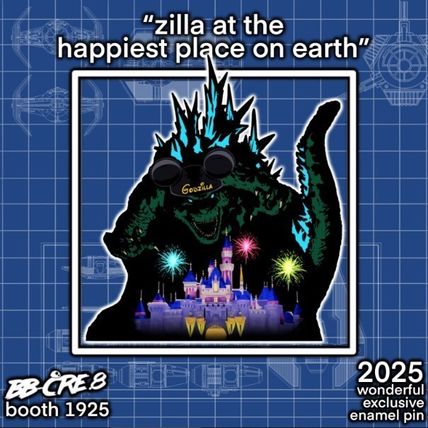 2025 Wondercon Exclusive Zilla t the Happiest Place on Earth 2.5'' Enamel Pin