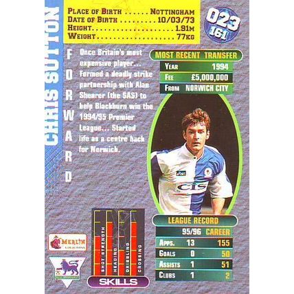Merlin Premier Gold English Premier League 1996/97 Chris Sutton