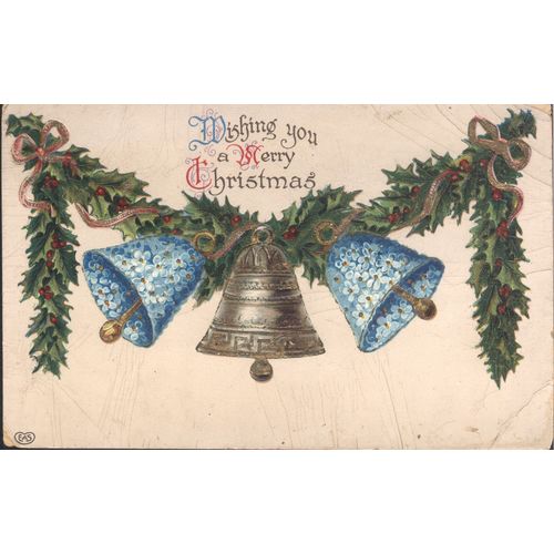 Vintage USA PC - Wishing You A Merry Christmas