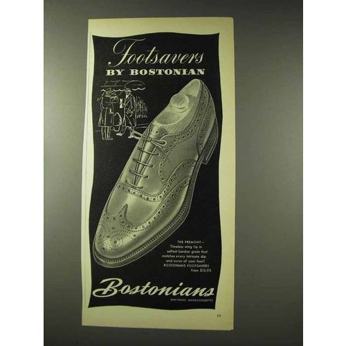 1948 Bostonians Fremont Shoe Ad - Footsavers