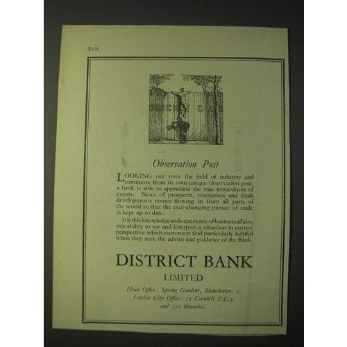 1958 District Bank Limited Ad - Observation Post