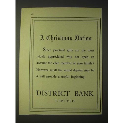 1958 District Bank Limited Ad - A Christmas notion