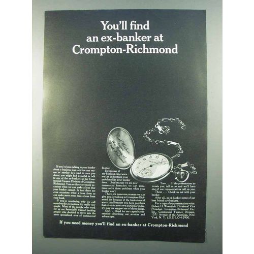 1968 Crompton-Richmond Ad - You'll Find an Ex-Banker