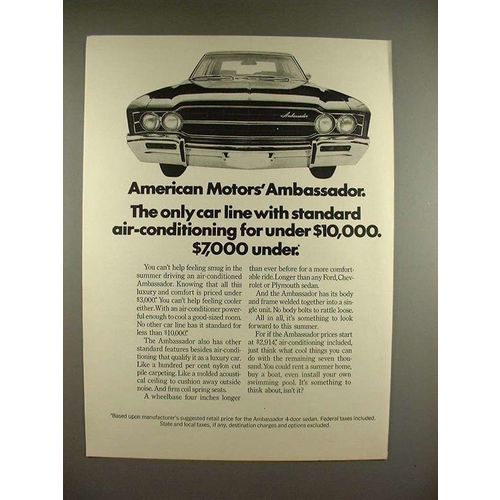 1969 AMC Ambassador Car Ad - Air-Conditioning Standard
