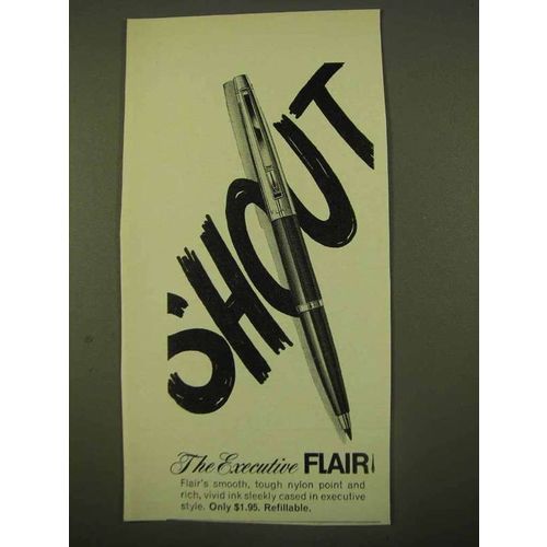 1970 Executive Flair Pen Ad - Shout