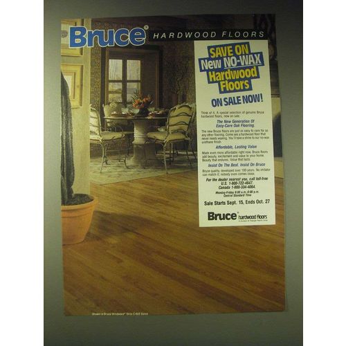 1989 Bruce No-Wax Hardwood Floors Ad - Save on new no-wax hardwood floors