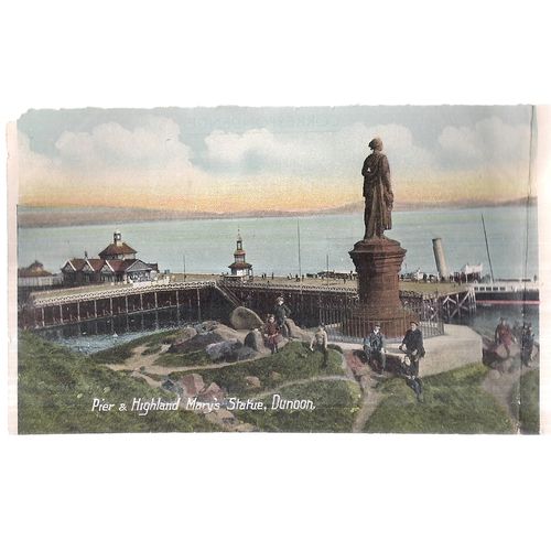 DUNOON PIER AND MARY'S STATUE ,Argyllshire, Scotland PICTURE FROM A LETTERCARD =