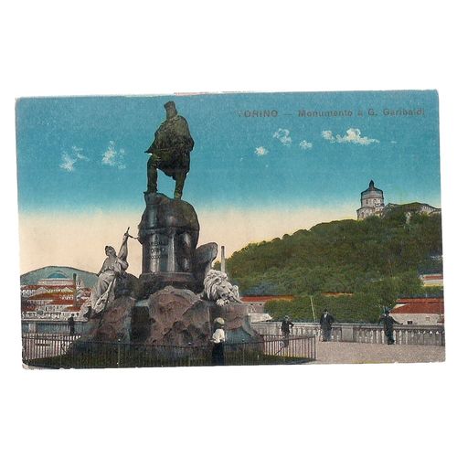 MONUMENTO a G. GARIBALDI, TORINO, ITALY used vintage postcard Turin =