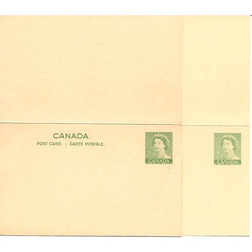 Canada #P92 Postal Reply Cards MINT Karsh, brownish stock paper variety