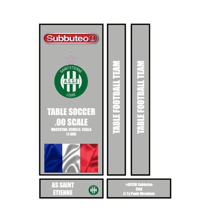 Tabletop Football Subbuteo Box Label AS Saint Etienne (FRA) away 2019 3rd
