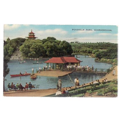 PEASHOLM PARK, SCARBOROUGH, vintage used postcard by Valentine 1961 postmark #
