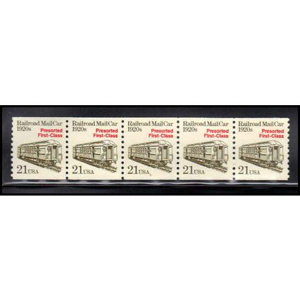 2265 21c Mail Car Very Fine MNH Dry Gum PNC 2/5 X1282