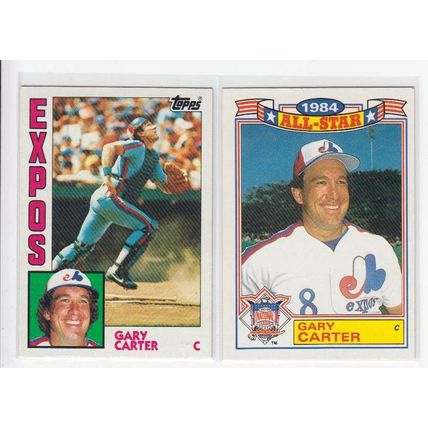 TWO 1984 Topps Gary Carter cards #450 & #9 All Star Insert