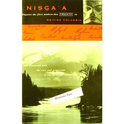 NISGA'A SUPPORT FIRST MODERN-DAY TREATY IN BRITISH COLUMBIA RARE BILINGUAL BKLT