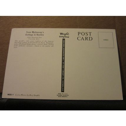 ANNE HATHAWAY'S COTTAGE, VICTORIA, B. C. CANADA unused postcard =