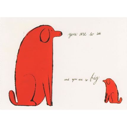 Andy Warhol You Are So Little Big Red Dog Painting Postcard