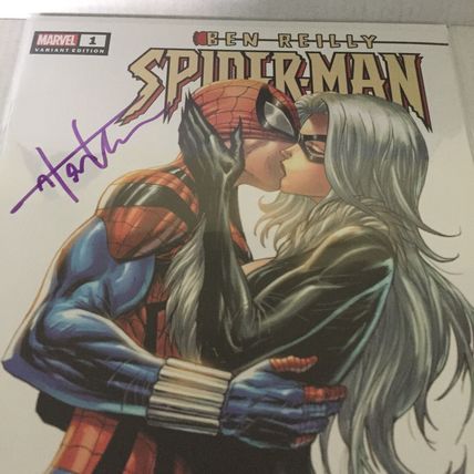 2022 Marvel Ben Reilly Spider-Man Kissing Black Cat Variant Edition Signed