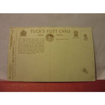 VAN DYCK ROOM, WINDSOR CASTLE, unused antique postcard R. Tuck 'Oilette' =
