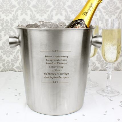 Ice Bucket Any text Stainless Steel personalised couples mum anniversary