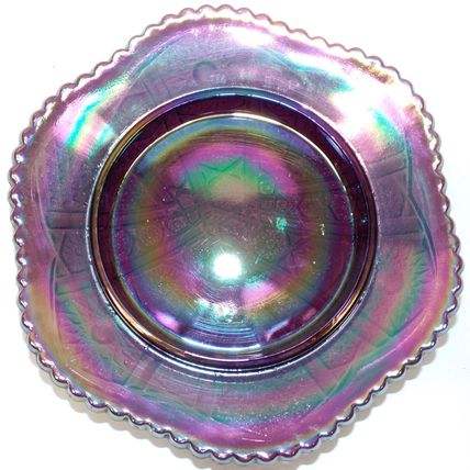 Vintage Imperial Rose Pattern Red Carnival Glass Butter Cheese Dish Arthor Lorch