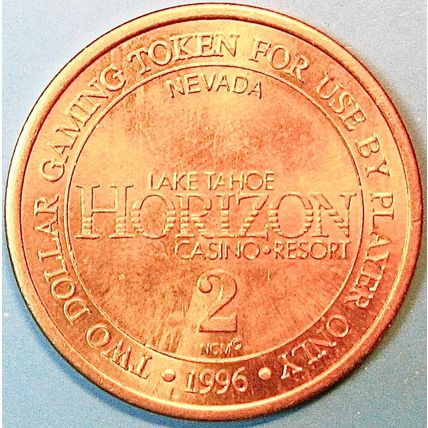 Horizon. $2 Casino Token. Lake Tahoe, NV. J98.