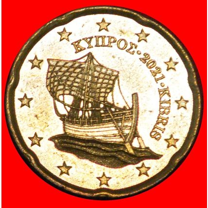 GREECE (2008-2023): CYPRUS★ 20 EURO CENTS 2021! NORDIC GOLD★LOW START★NO RESERVE